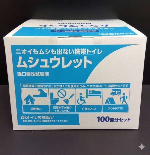 ニオイもムシも出ない携帯トイレ　ムシュウレット　100回分セット